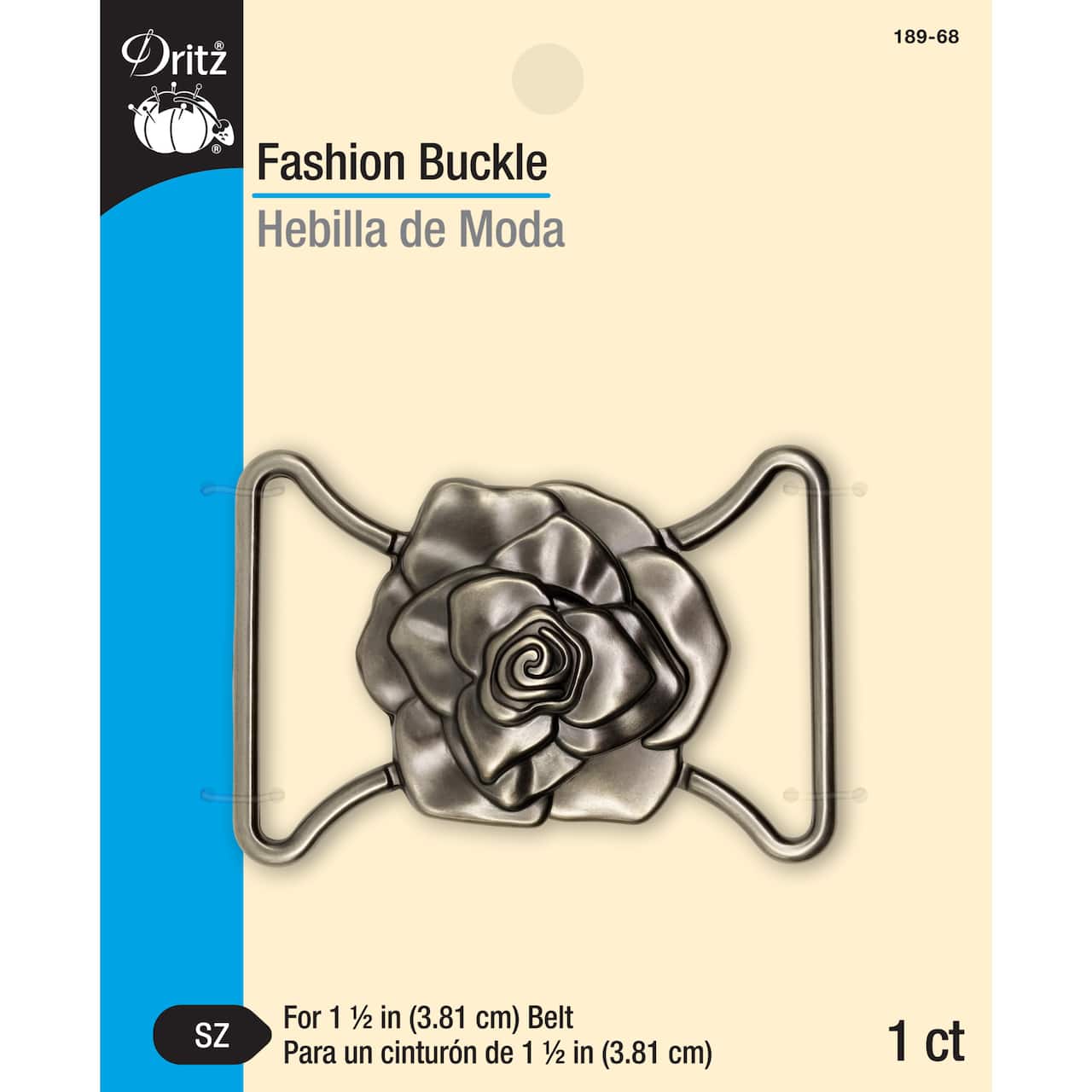 Dritz® Antique Silver Fashion Buckle with Rose Design
